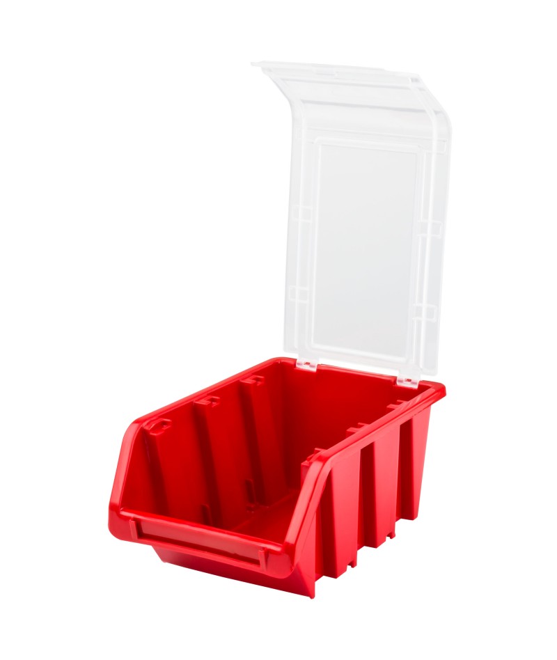 20 stacking containers with lid NPKL8 Black and Red 