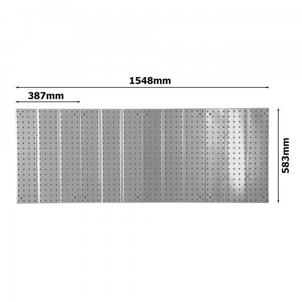 Metalen gereedschapsbord 1548 x 583 mm + hangers