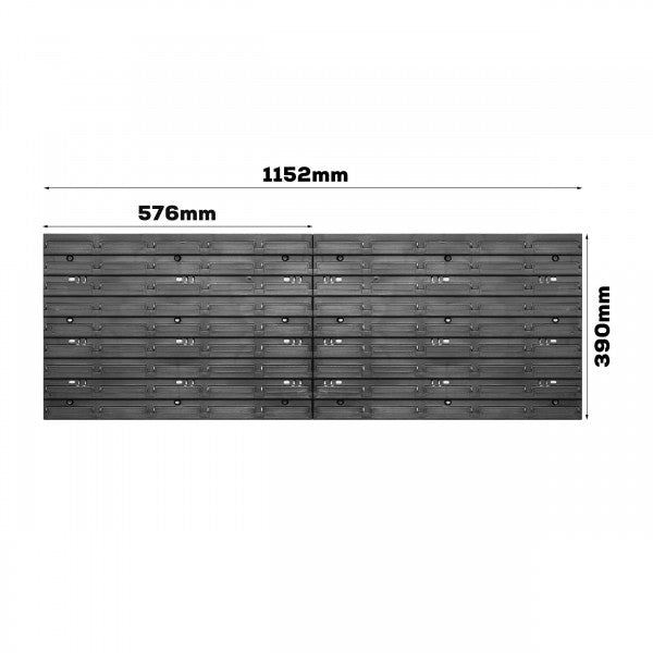 tool wall 115 x 39 cm with holders and 7 trays