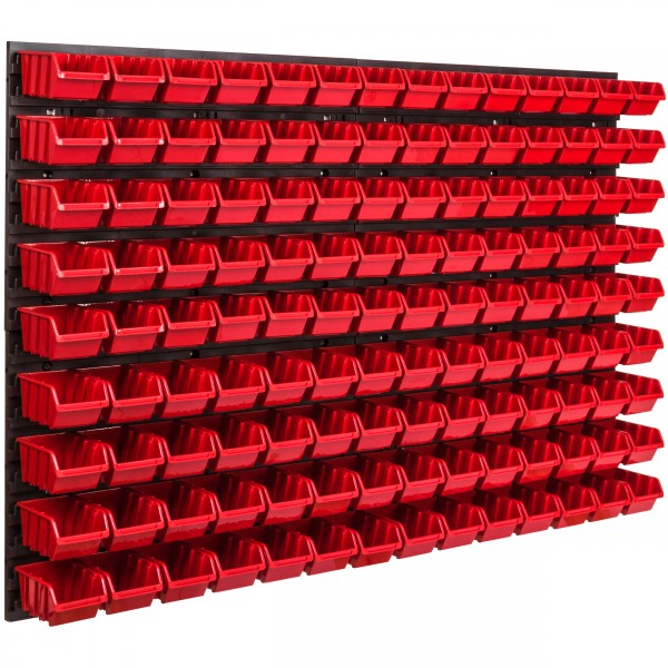 Tool wall with 126 boxes Red