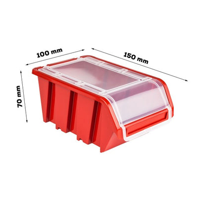 Tool wall 160 x 80 cm with 26 containers with lids