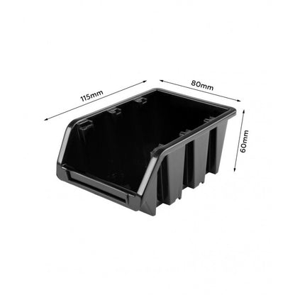 Tool wall 1152 x 780 mm + 126 black containers